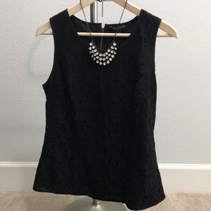 Banana republic black lace sleeveless top
